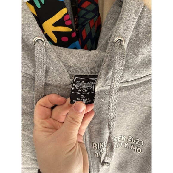 Ocean City Bike Week Gray Hoodie Zip Up Women’s XL - Picture 4 of 4